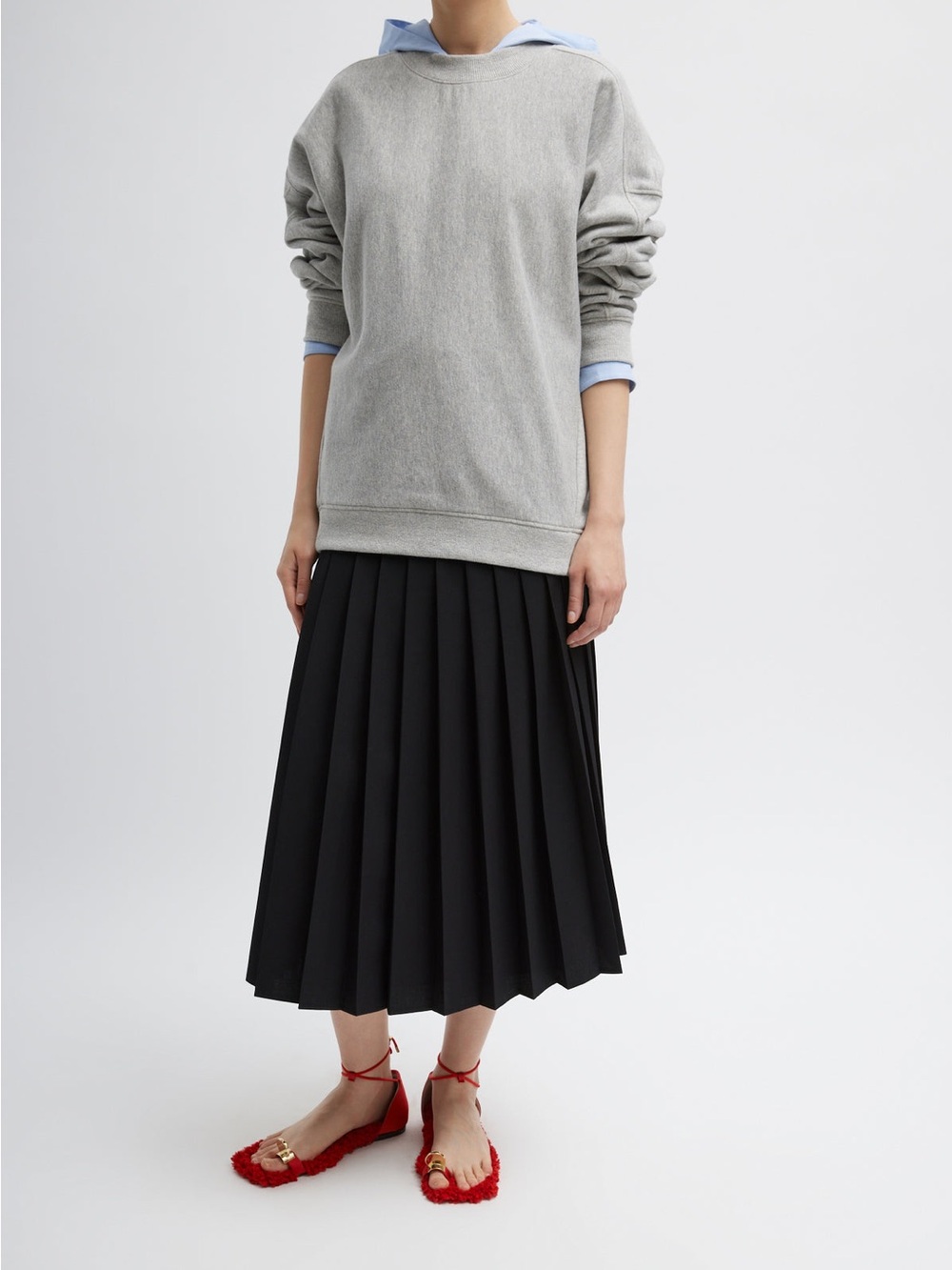 NWT Tibi Grain De Poudre Convertible Pleated Skirt Black Size 00 - Picture 4 of 15